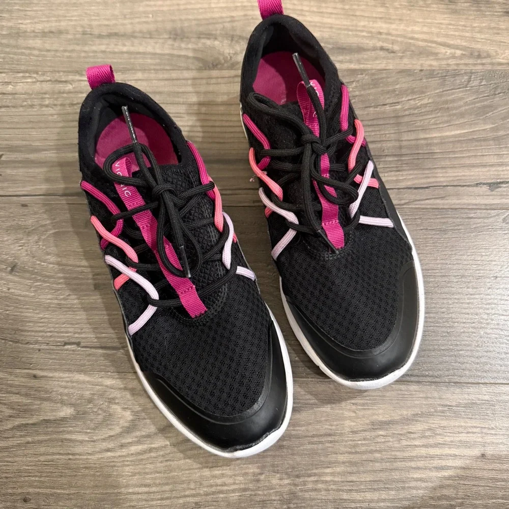 Vionic Zeliya Womens Sneakers‎ Black Pink Orthotic Walking Shoes Size 8